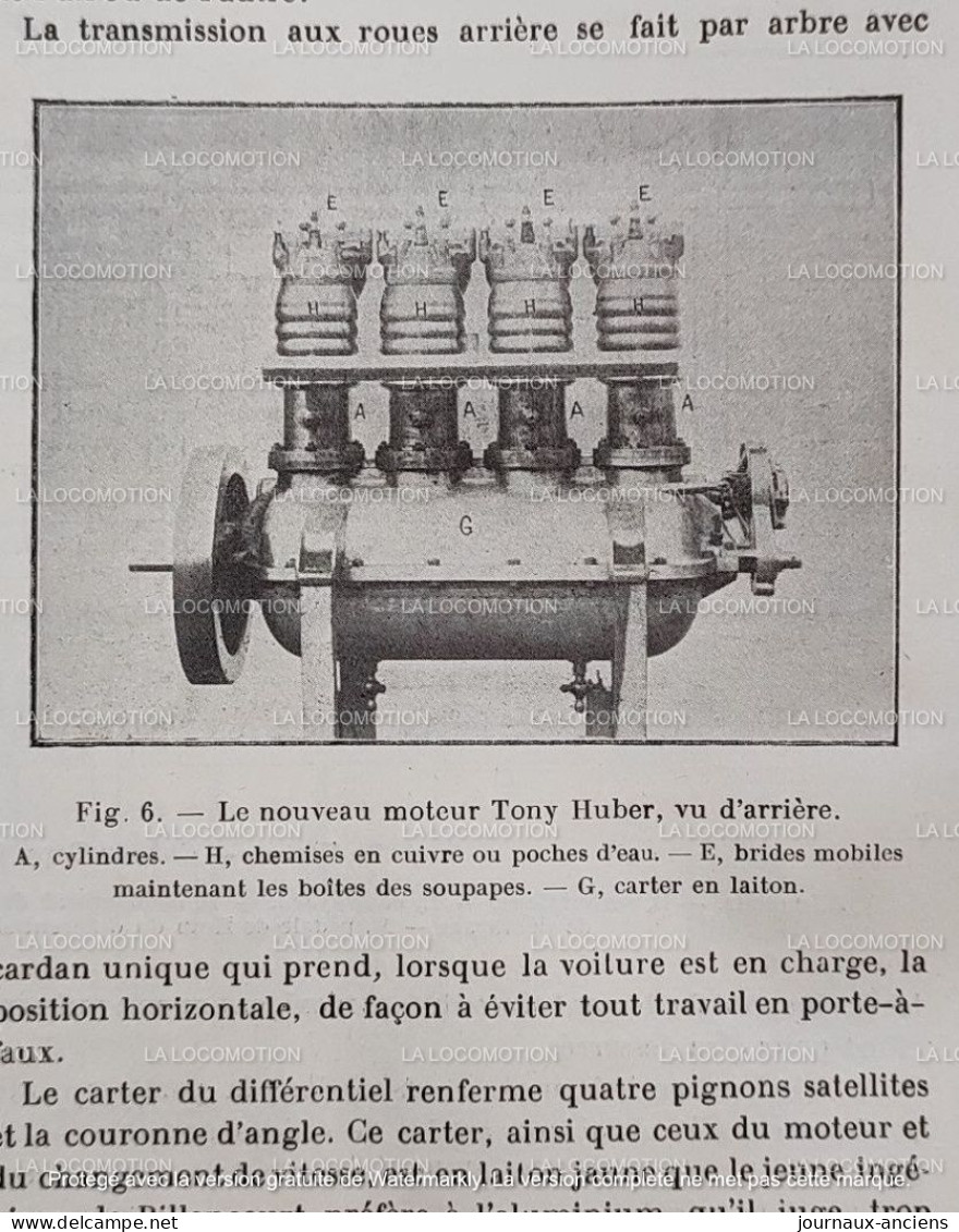 1902 Très Rare Revue Automobile " LA LOCOMOTION " Les Voitures " TONY HUBER " à Boulogne  Billancourt