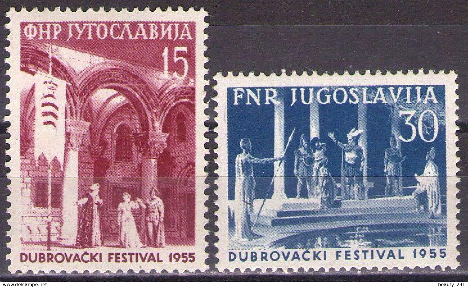 Yugoslavia 1955 - Dubrovnik Summer Festival - Mi 761-762 - MNH**VF - Nuovi
