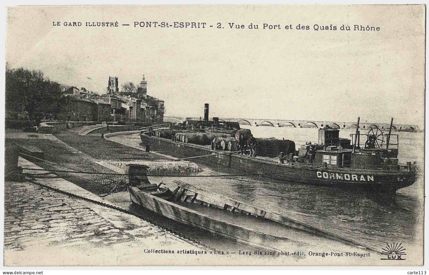 30 - B23146CPA - PONT SAINT ST ESPRIT - Vu Du Port Et Des Quais Dy Rhone, Le Cormoran - Parfait état - GARD - Pont-Saint-Esprit