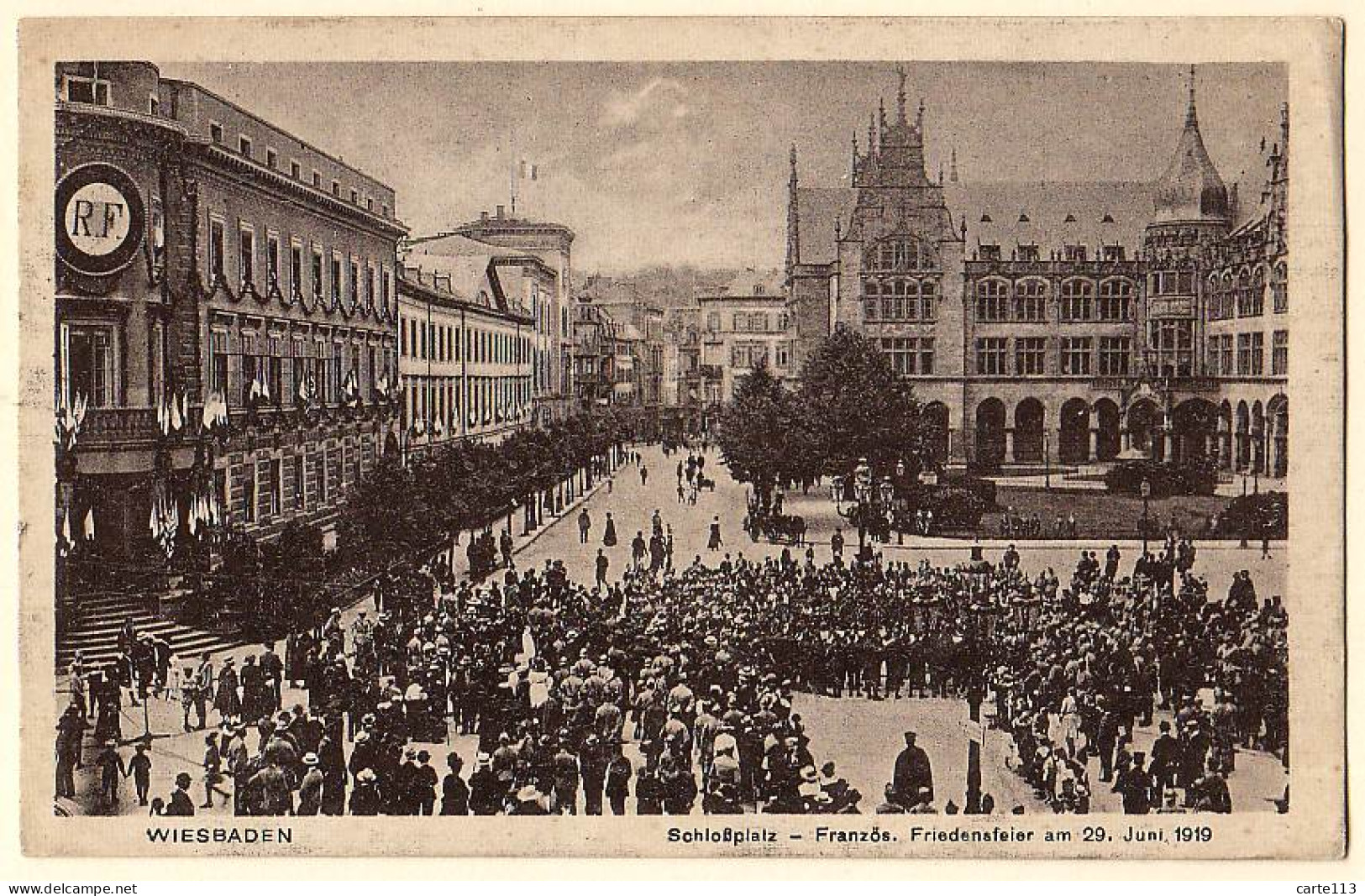0 - B19729CPA - ALLEMAGNE - WIESBADEN - Schlossplatz - Franzos. Friedenfeier 1919 - Très Bon état - EUROPE - Wiesbaden
