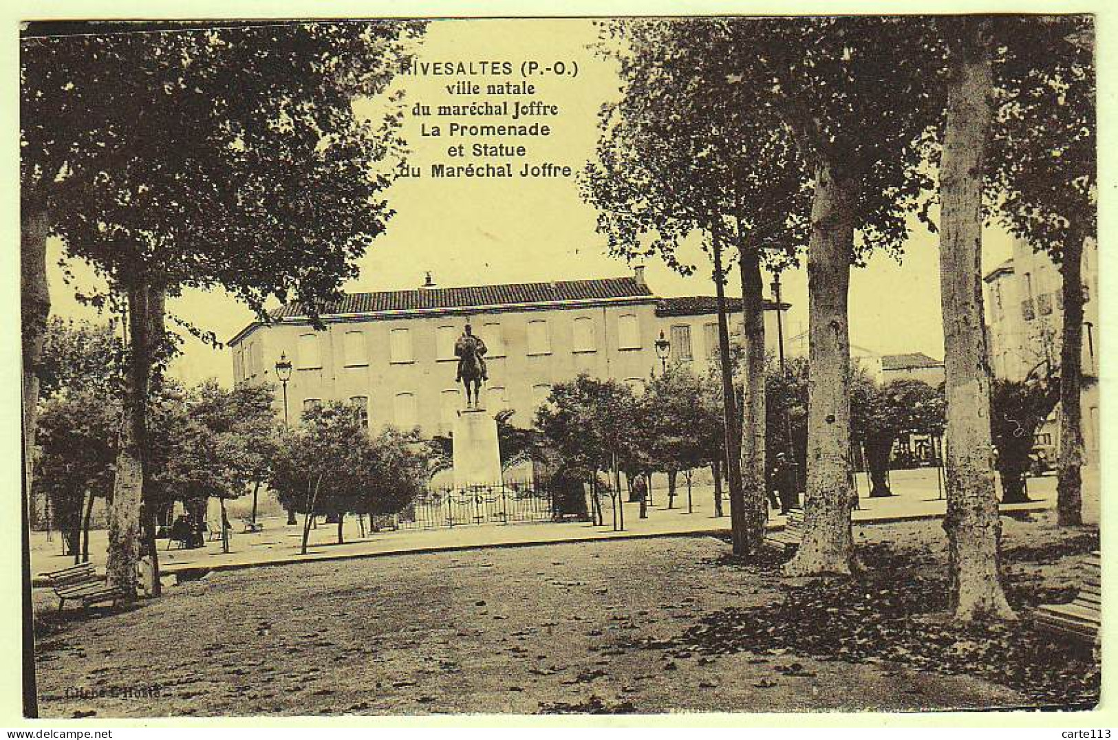 66 - B19106CPA - RIVESALTES - Ville Natale Du Marechal Joffre, Statue - Très Bon état - PYRENEES-ORIENTALES - Rivesaltes