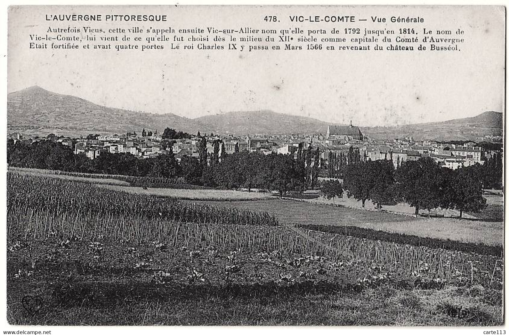 63 - B18920CPA - VIC LE COMTE - Vue Generale - Très Bon état - PUY-DE-DOME - Vic Le Comte