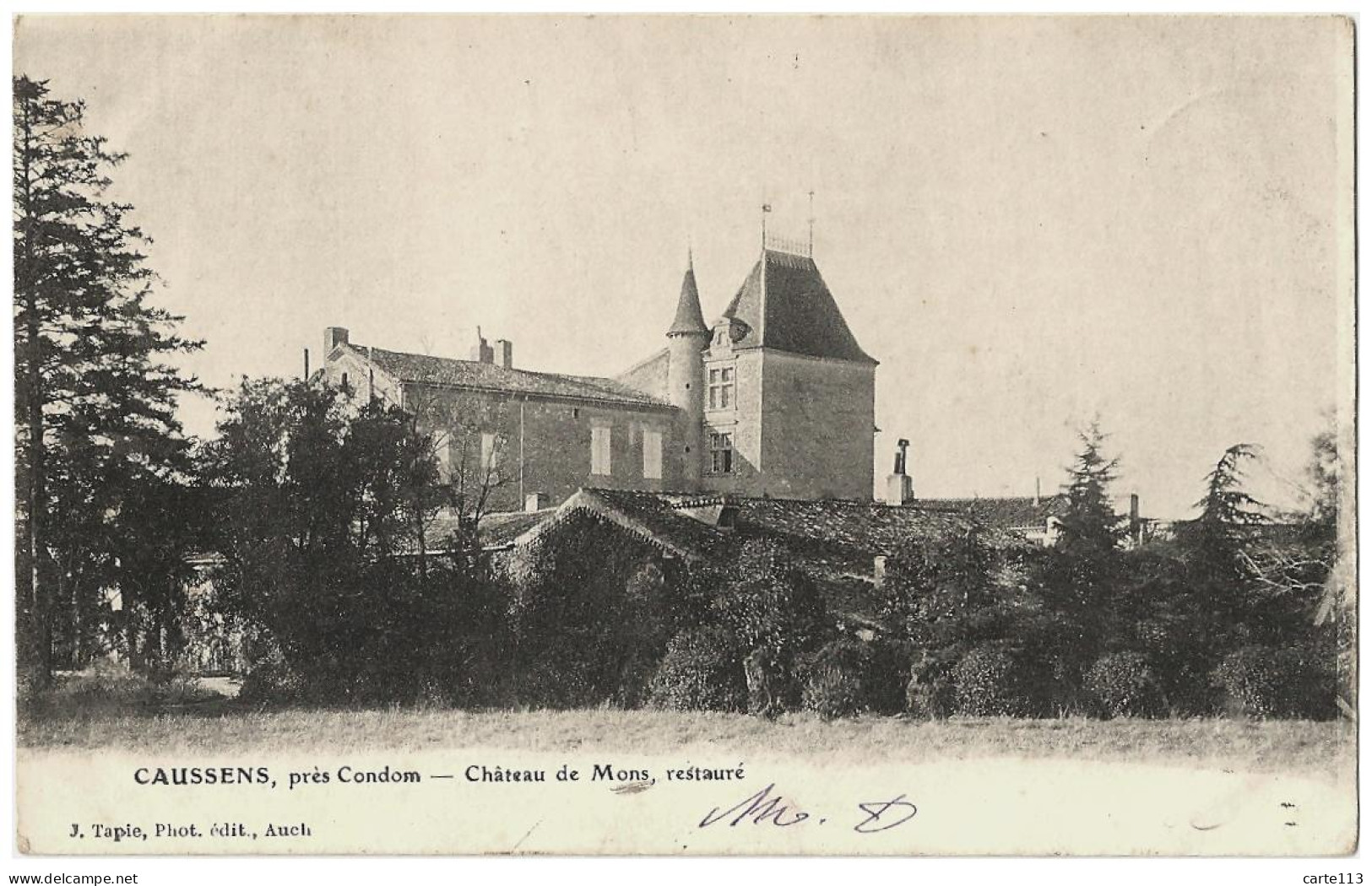 32 - B23030CPA - CAUSSENS - CONDOM - Château De Mons, Restauré - Carte Pionniere - Très Bon état - GERS - Sonstige & Ohne Zuordnung