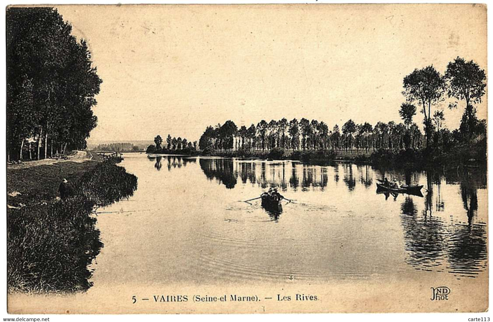 77 - B21428CPA - VAIRES - Les Rives - Barques, Pecheurs - Très Bon état - SEINE-ET-MARNE - Vaires Sur Marne