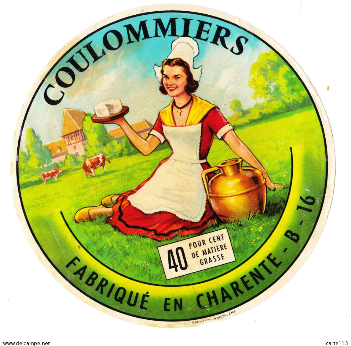 16 - F22328PAP - COULOMMIERS - Fabrique En Charente B - 16 - Etiquette Fromage - Très Bon état - CHARENTE - Käse