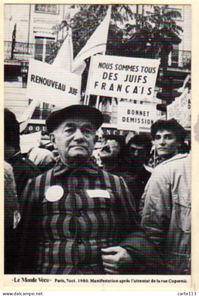 0 - F20165CPM - LE MONDE VECU - Serie 1 D - 408 - 7/10/80 - Manifestations Apres Attentat Rue COPERNIC - Très Bon état - - Demonstrationen