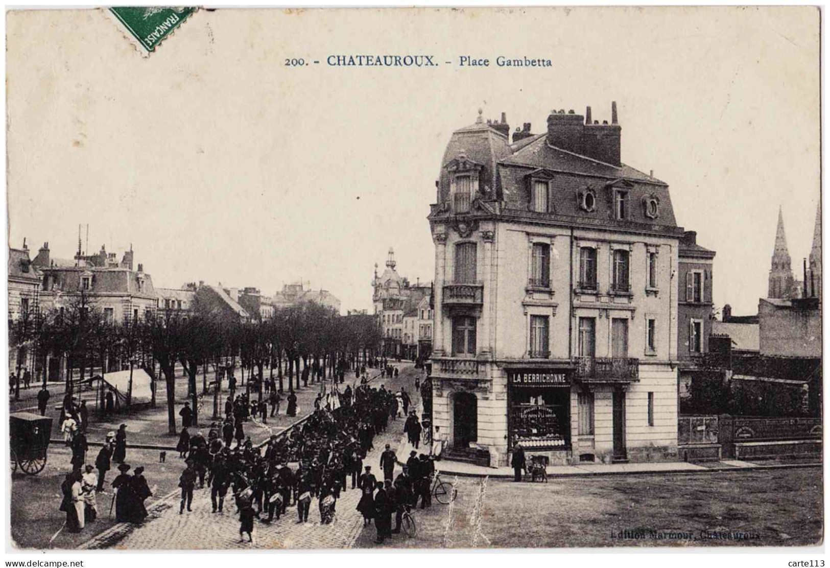 36 - B23010CPA - CHATEAUROUX - Place Gambetta, Défilé  - Magasin La Berrichonne - Bon état - INDRE - Chateauroux