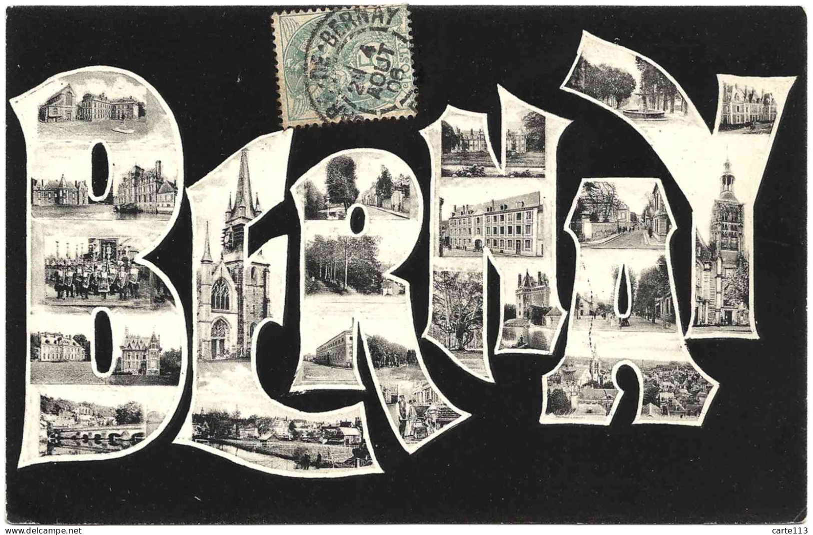 27 - B23357CPA - BERNAY - Carte Multivue - Fond Noir - Parfait état - EURE - Bernay