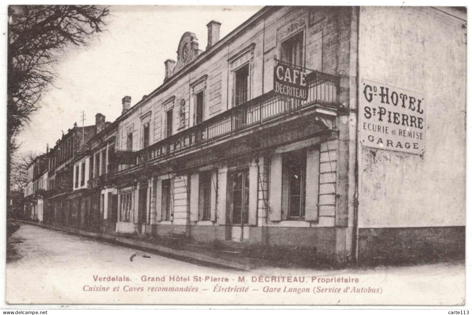 33 - B26431CPA - VERDELAIS - Grand Hotel St Pierre -DECRITEAU, Propriétaire - Très Bon état - GIRONDE - Verdelais
