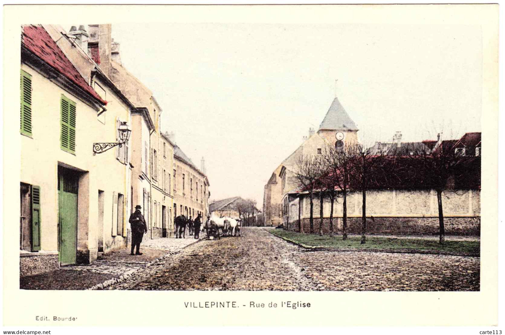 93 - B23324CPA - VILLEPINTE - Rue Eglise - Bœufs - Parfait état - SEINE-SAINT-DENIS - Autres & Non Classés