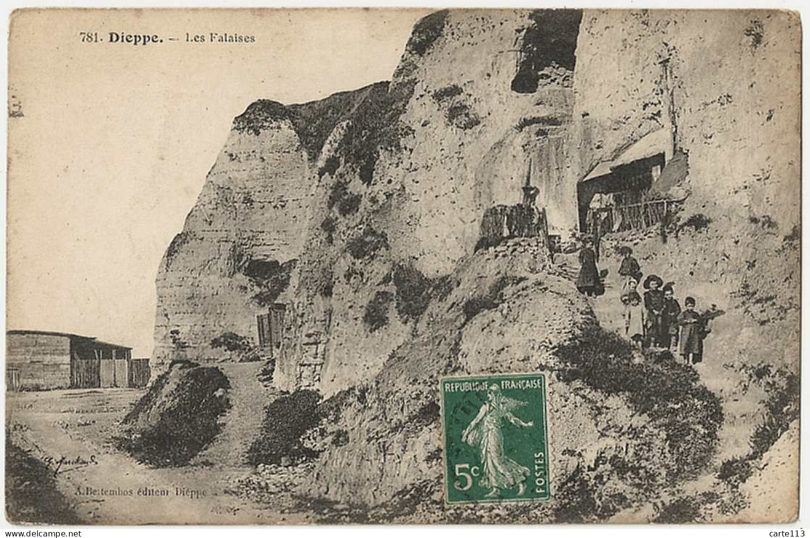 76 - B21809CPA - DIEPPE - Les Falaises, Maisons Troglodytes - Bon état - SEINE-MARITIME - Dieppe