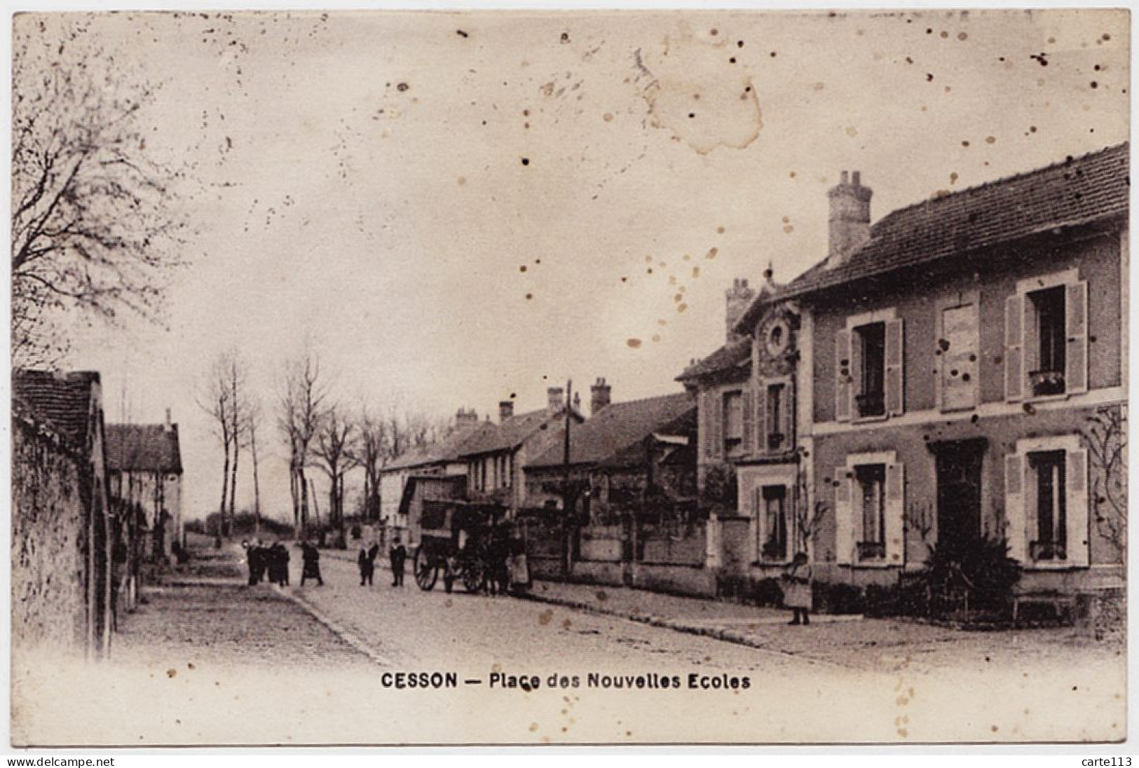 77 - B21015CPA - CESSON - Place Des Nouvelles Ecoles - Attelage - Bon état - SEINE-ET-MARNE - Cesson