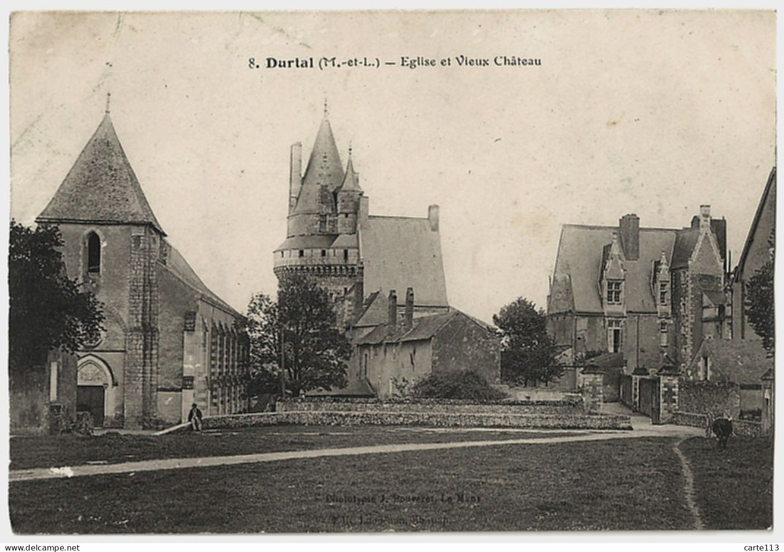 49 - B22859CPA - DURTAL - Eglise Et Vieux Château - Très Bon état - MAINE ET LOIRE - Durtal