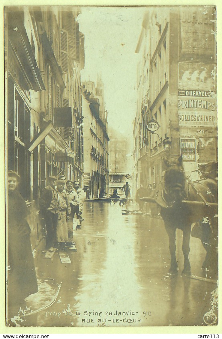 75 - B19184CPA - PARIS - ARR. 06 - Rue Git Le Coeur - Crue De La Seine  1910 - Très Bon état - PARIS - Arrondissement: 06