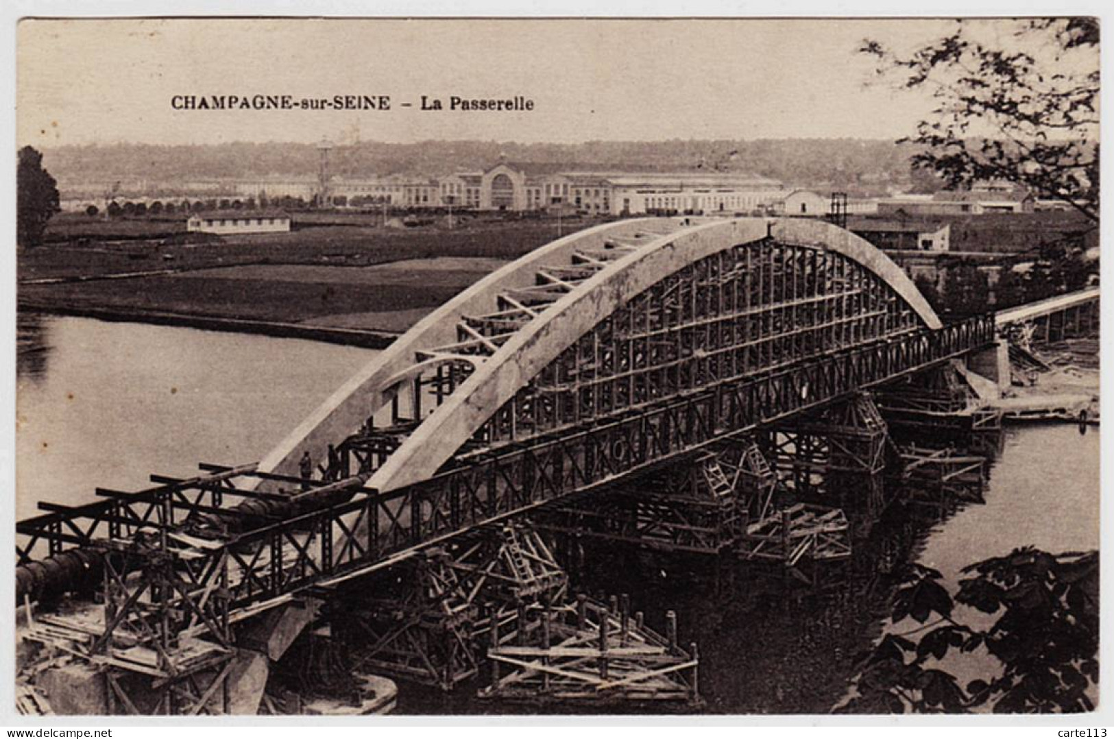 77 - B21110CPA - CHAMPAGNE SUR SEINE - La Passerelle - Très Bon état - SEINE-ET-MARNE - Champagne Sur Seine