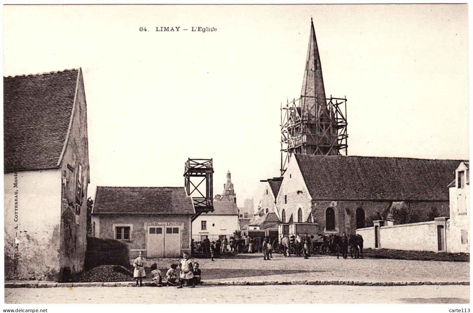 78 - B23178CPA - LIMAY - L' Eglise - Travaux, Roulottes - Carte Pioniere - Parfait état - YVELINES - Limay