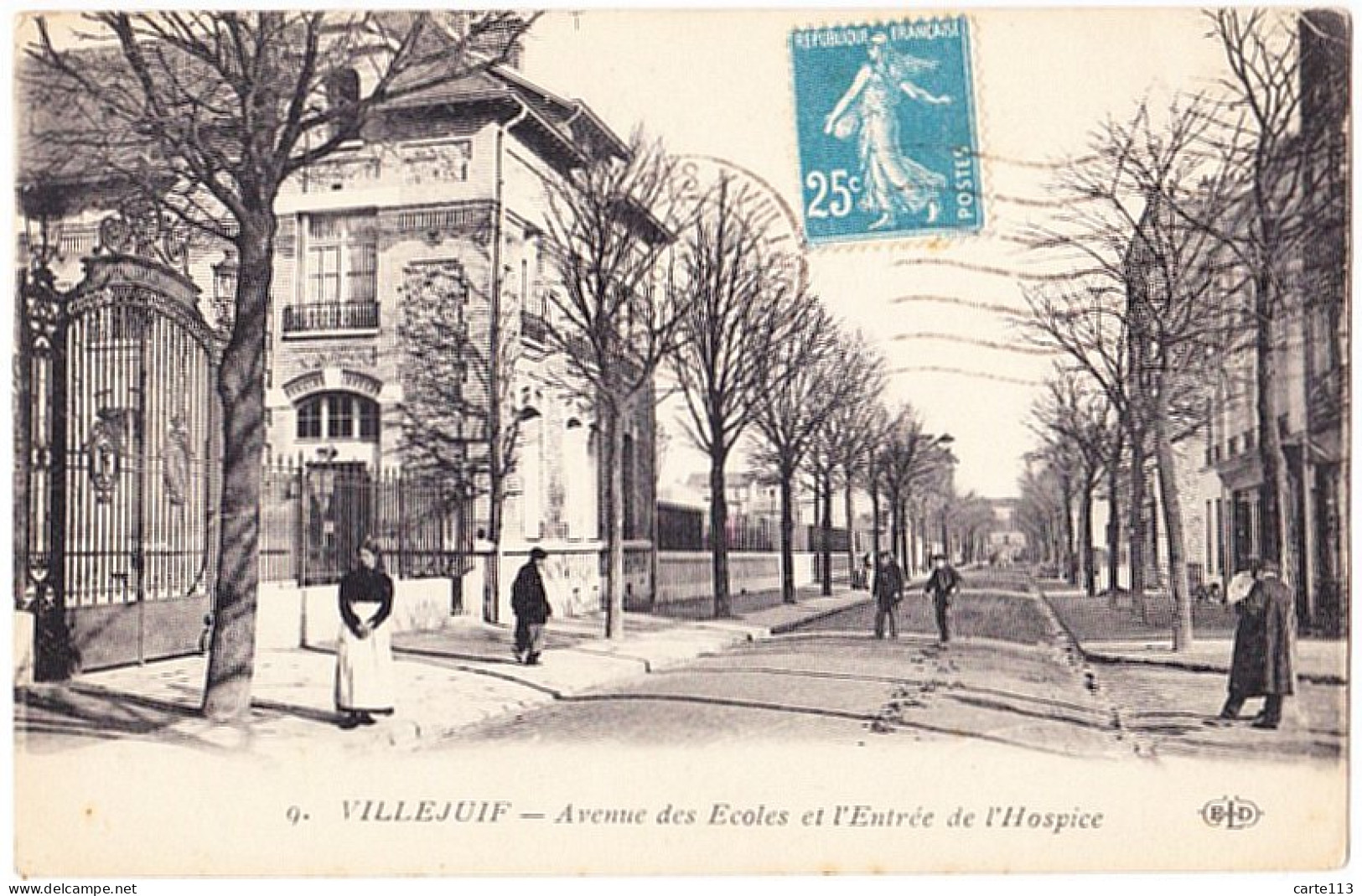 94 - B21927CPA - VILLEJUIF - Avenue Des Ecoles Et Entree Hospice - Très Bon état - VAL-DE-MARNE - Villejuif