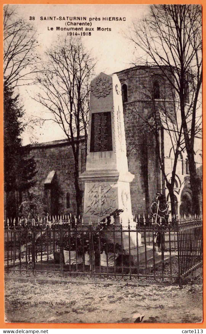 16 - B34237CPA - SAINT ST SATURNIN - HIERSAC - Le Monument Aux Morts - Très Bon état - CHARENTE - Other & Unclassified