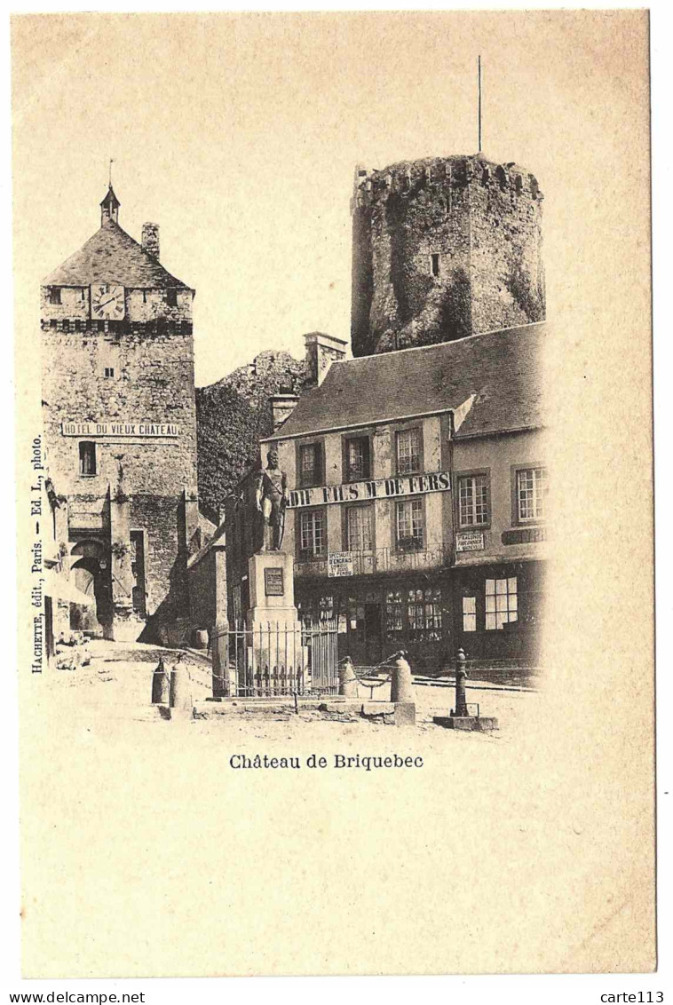 50 - B23428CPA - BRIQUEBEC - Château - Hotel Du Vieux Château - Fils De Fers - Carte Pionniere - Parfait état - MANCHE - Bricquebec