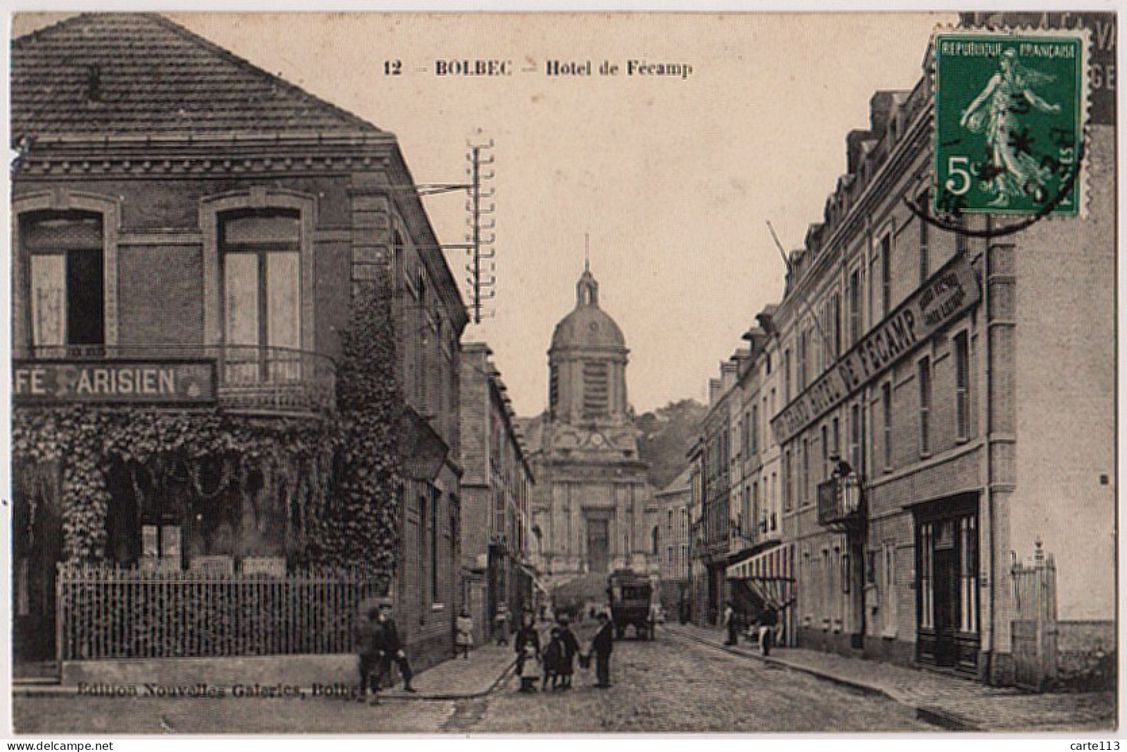 76 - B21640CPA - BOLBEC - Hotel De FECAMP - Cafe Parisien - Très Bon état - SEINE-MARITIME - Bolbec