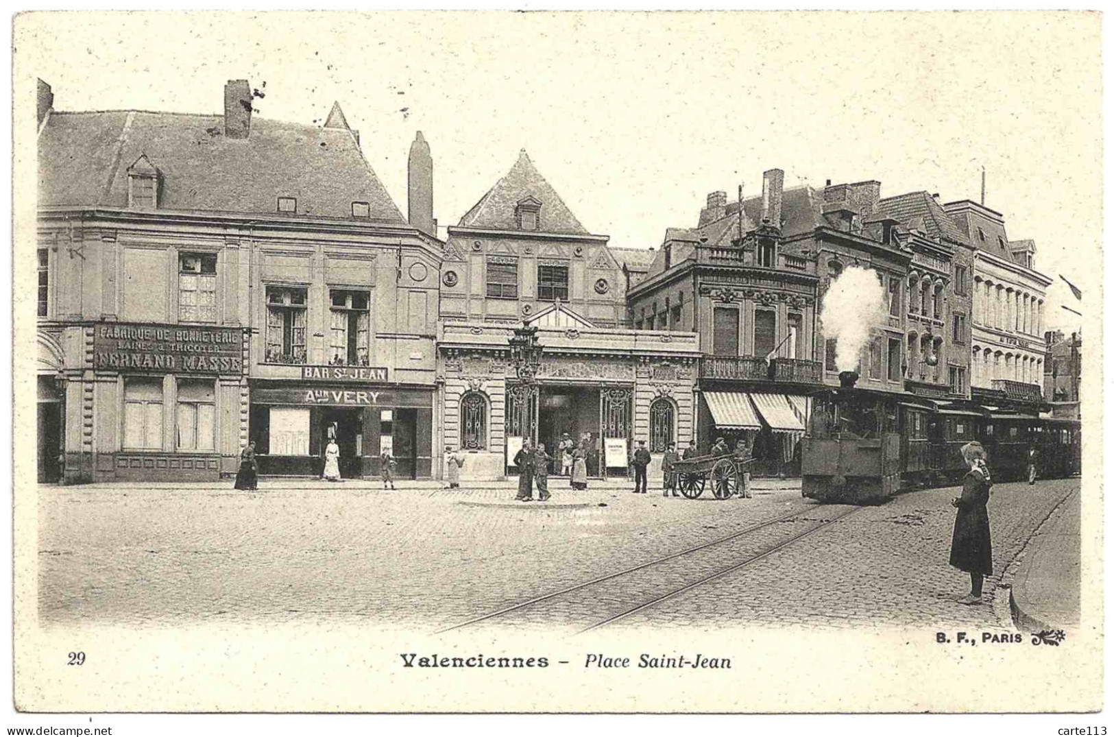 59 - B23420CPA - VALENCIENNES - Place Saint Jean - Tramway - Parfait état - NORD - Valenciennes