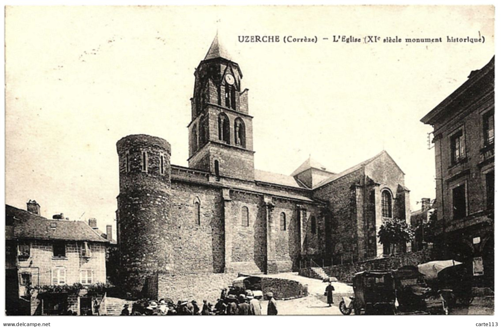 19 - B23510CPA - UZERCHE - L' Eglise - Marché - Voitures - Parfait état - CORREZE - Uzerche