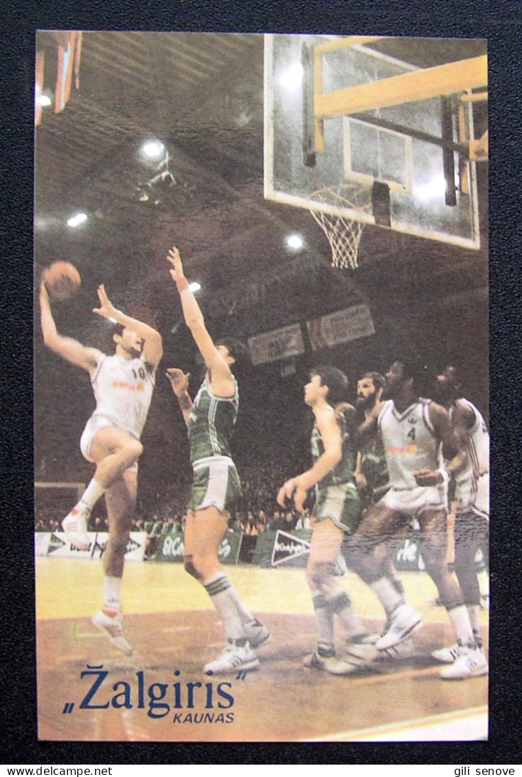 Postcard - Calendar Kaunas Žalgiris 1986 - Basketball