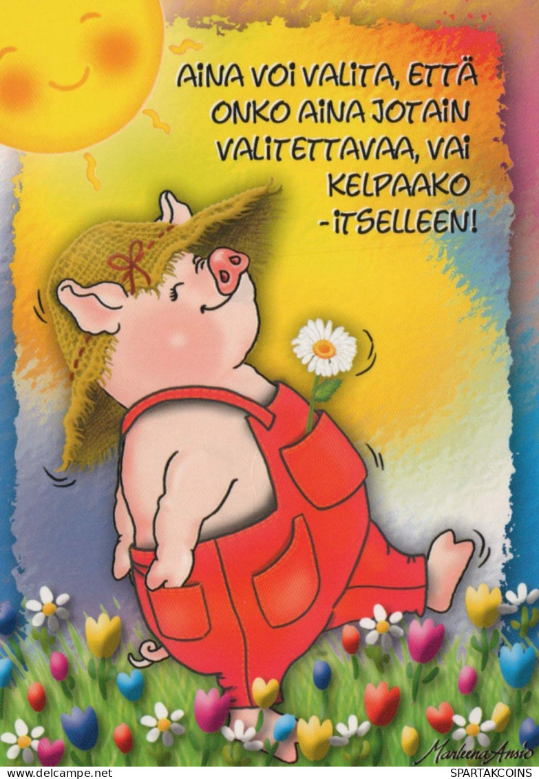 PIGS Tier Vintage Ansichtskarte Postkarte CPSM #PBR760.DE - Pigs