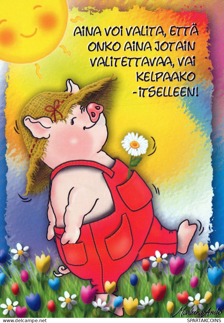 PIGS Tier Vintage Ansichtskarte Postkarte CPSM #PBR760.DE - Schweine