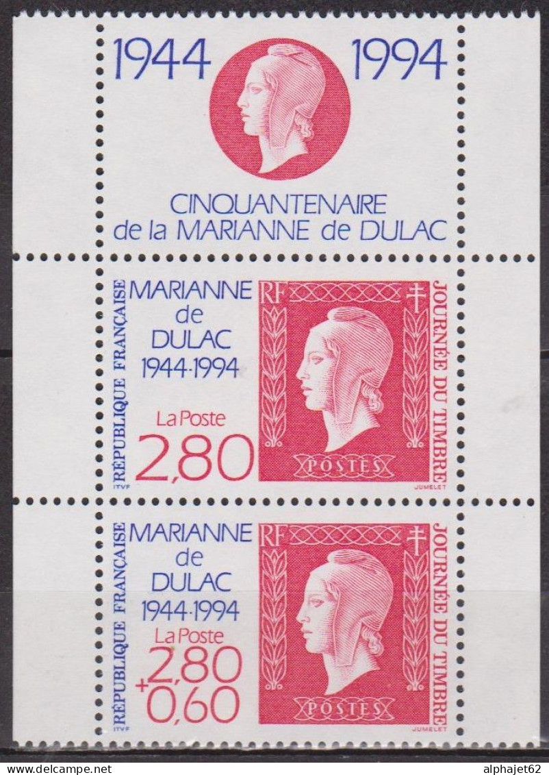 Marianne De Dulac - FRANCE - Cinquantenaire, Paire De Carnet + Vignette  - N° 2864+2863a **  - 1994 - Unused Stamps