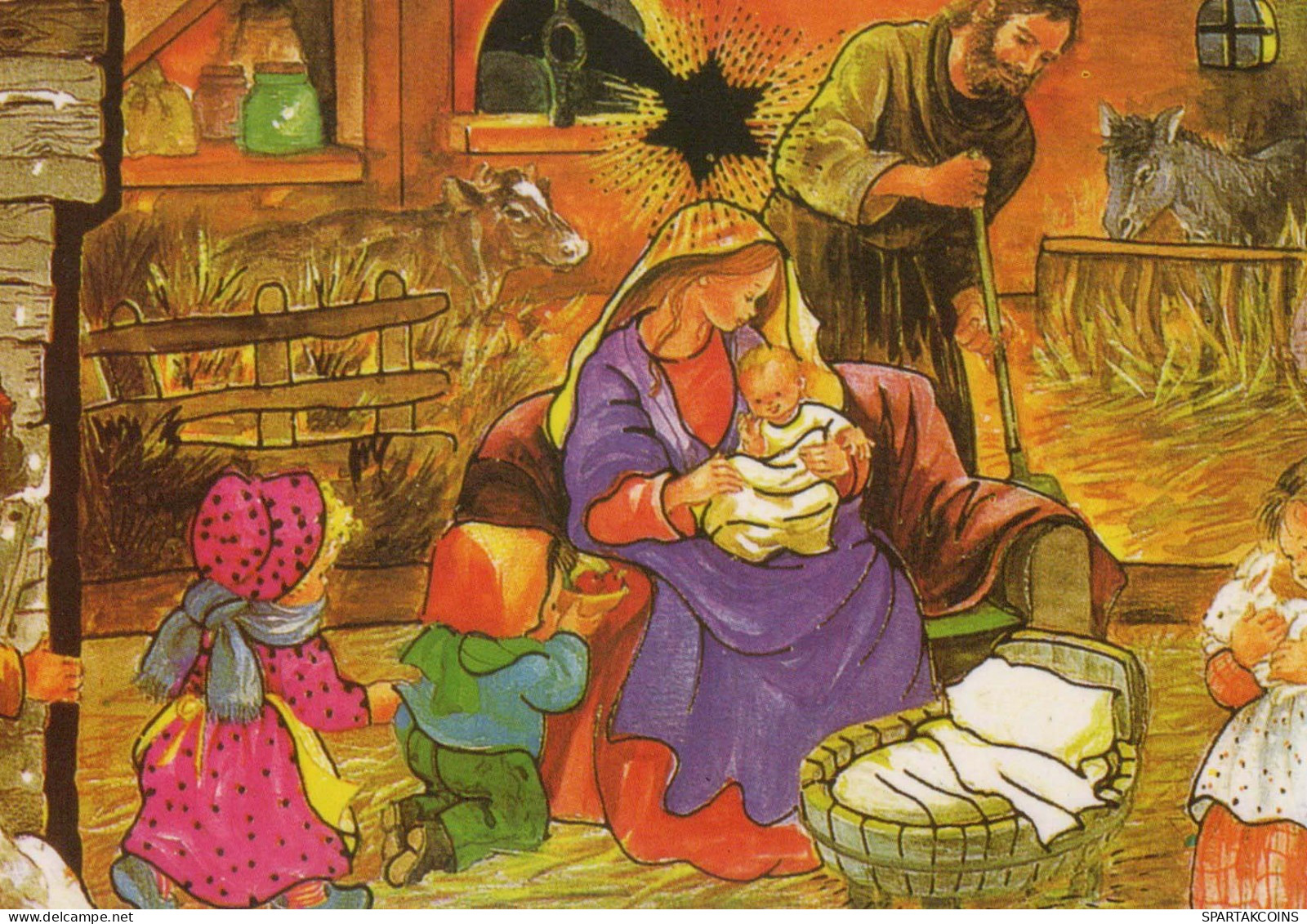 Jungfrau Maria Madonna Jesuskind Weihnachten Religion Vintage Ansichtskarte Postkarte CPSM #PBP692.DE - Jungfräuliche Marie Und Madona