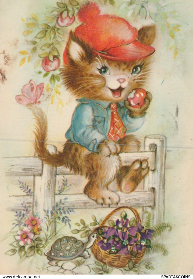 KATZE MIEZEKATZE Tier Vintage Ansichtskarte Postkarte CPSM #PAM251.DE - Katzen