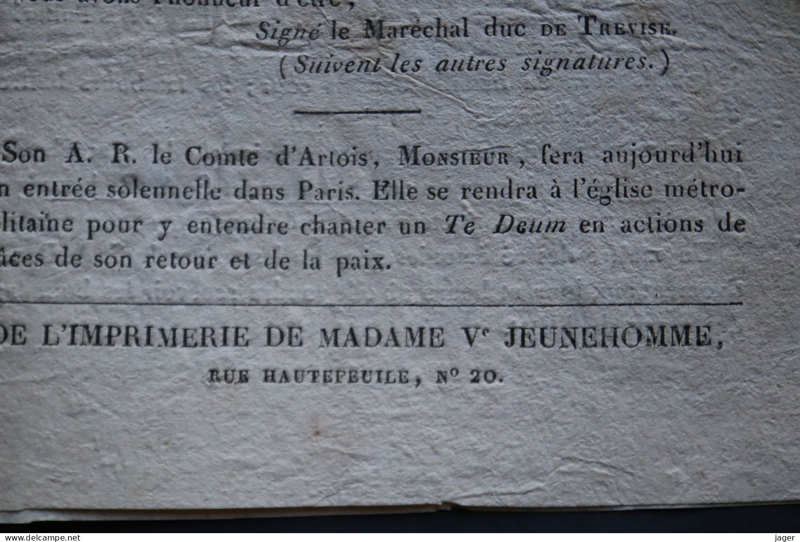 12 Avril 1814  Acte D'abdication De L'Empereur Napoleon  Arrivée Du Roi Louis XVIII - Documentos Históricos