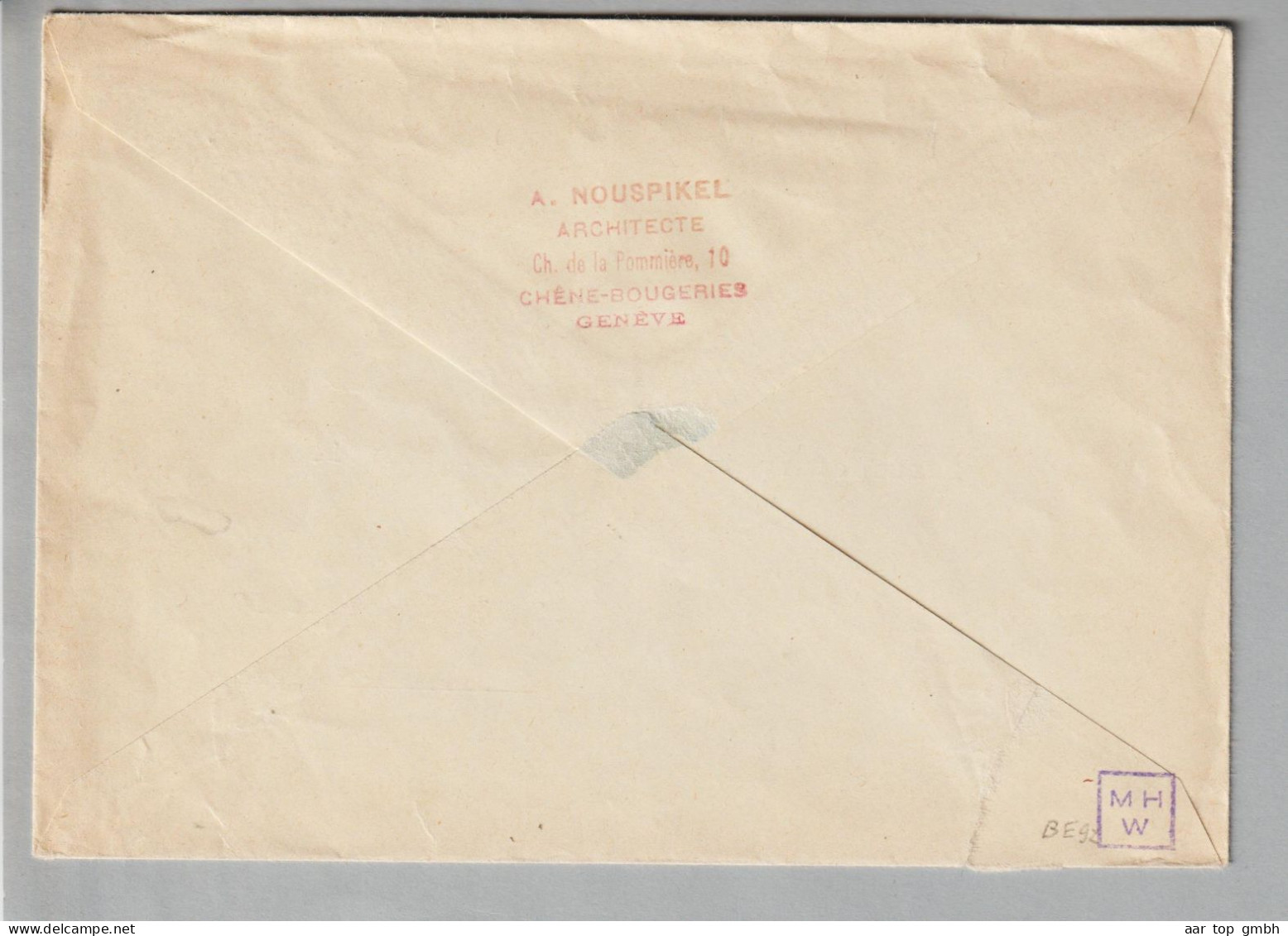 CH Heimat GE Conches 1947-03-28 Aushilfsstempel Brief Nach Zürich - Brieven En Documenten