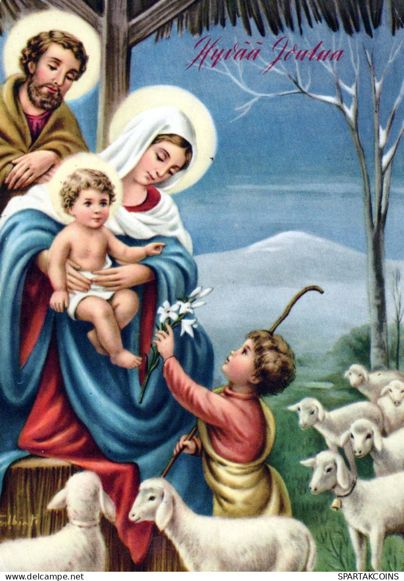 Vierge Marie Madone Bébé JÉSUS Noël Religion Vintage Carte Postale CPSM #PBB718.FR - Vierge Marie & Madones