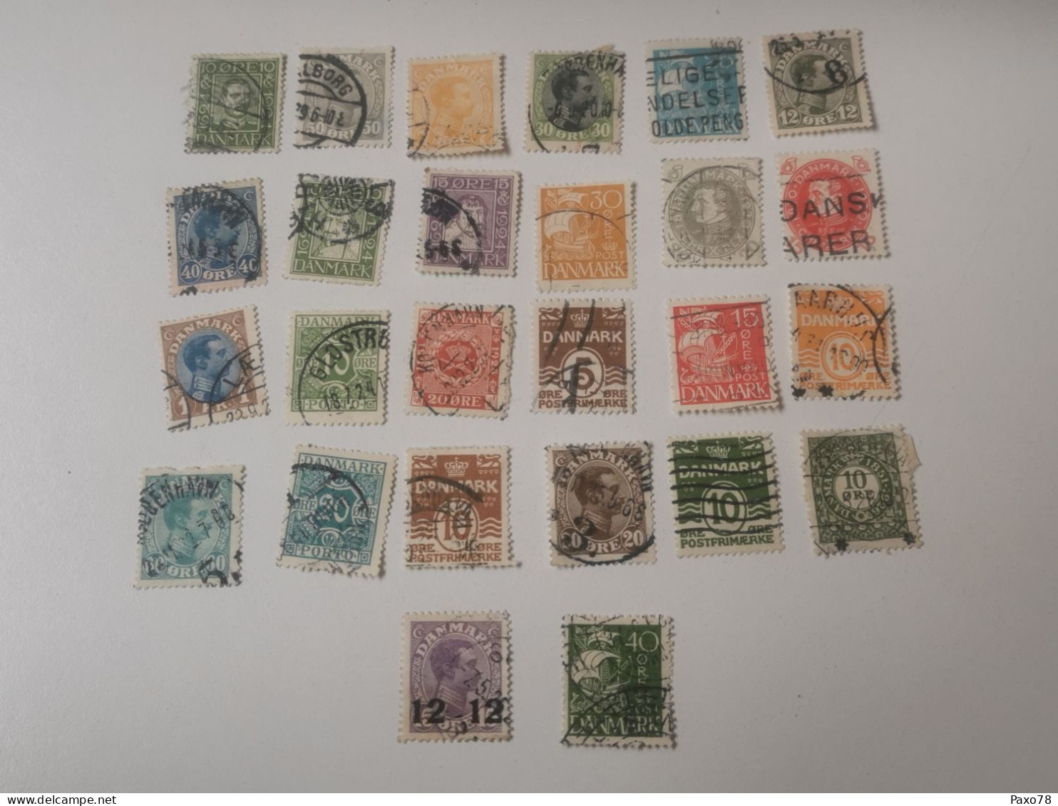 Lot, 26 Timbres Oblitérés Danemark - Andere & Zonder Classificatie