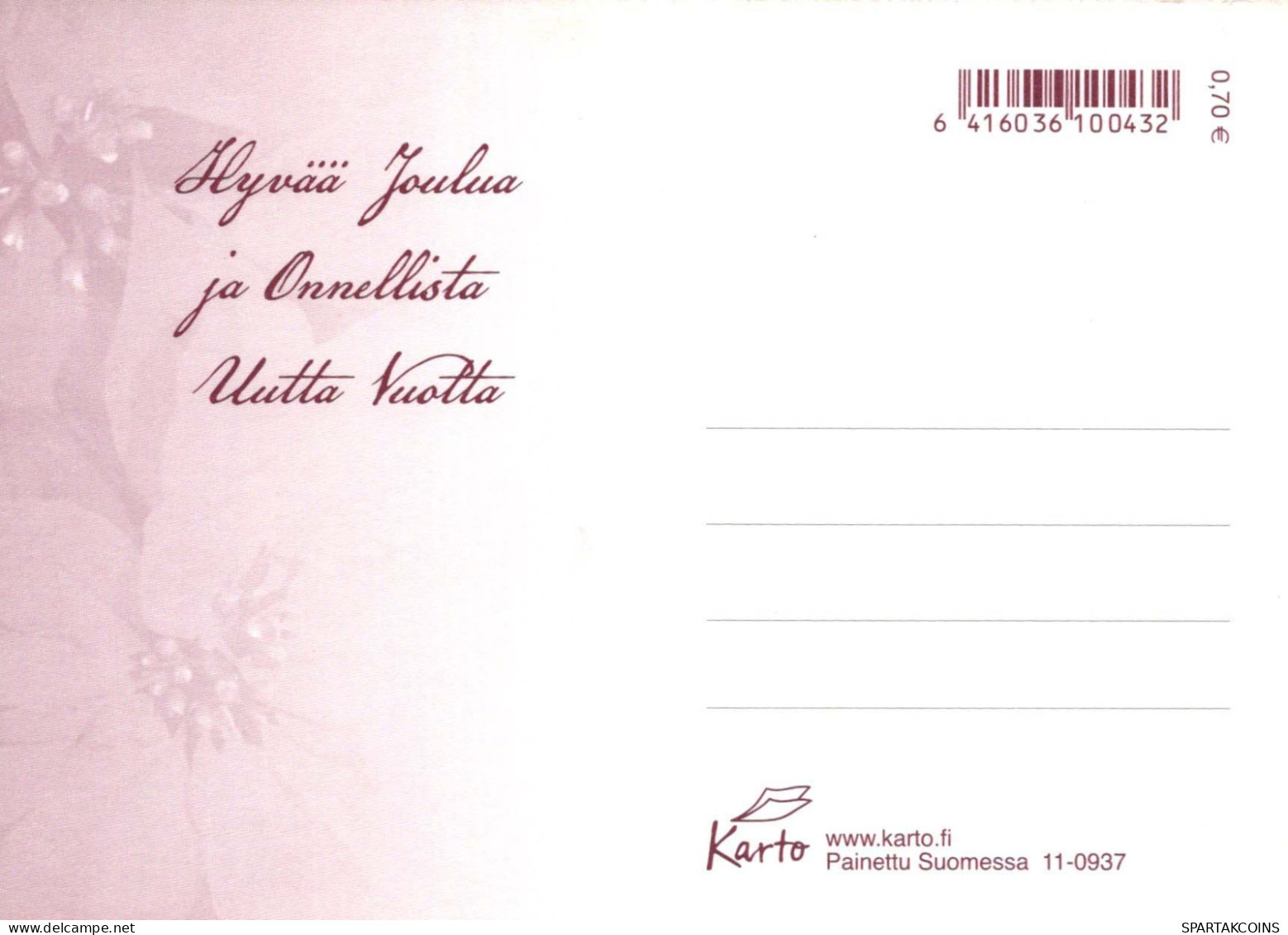 Bonne Année Noël BOUGIE Vintage Carte Postale CPSM #PAT087.FR - Año Nuevo