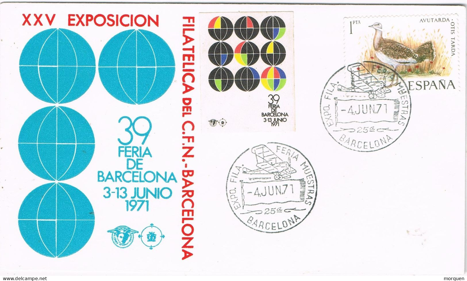 54971. Carta BARCELONA 1971. 39 Feria De Barcelona, Viñeta, Label - Covers & Documents