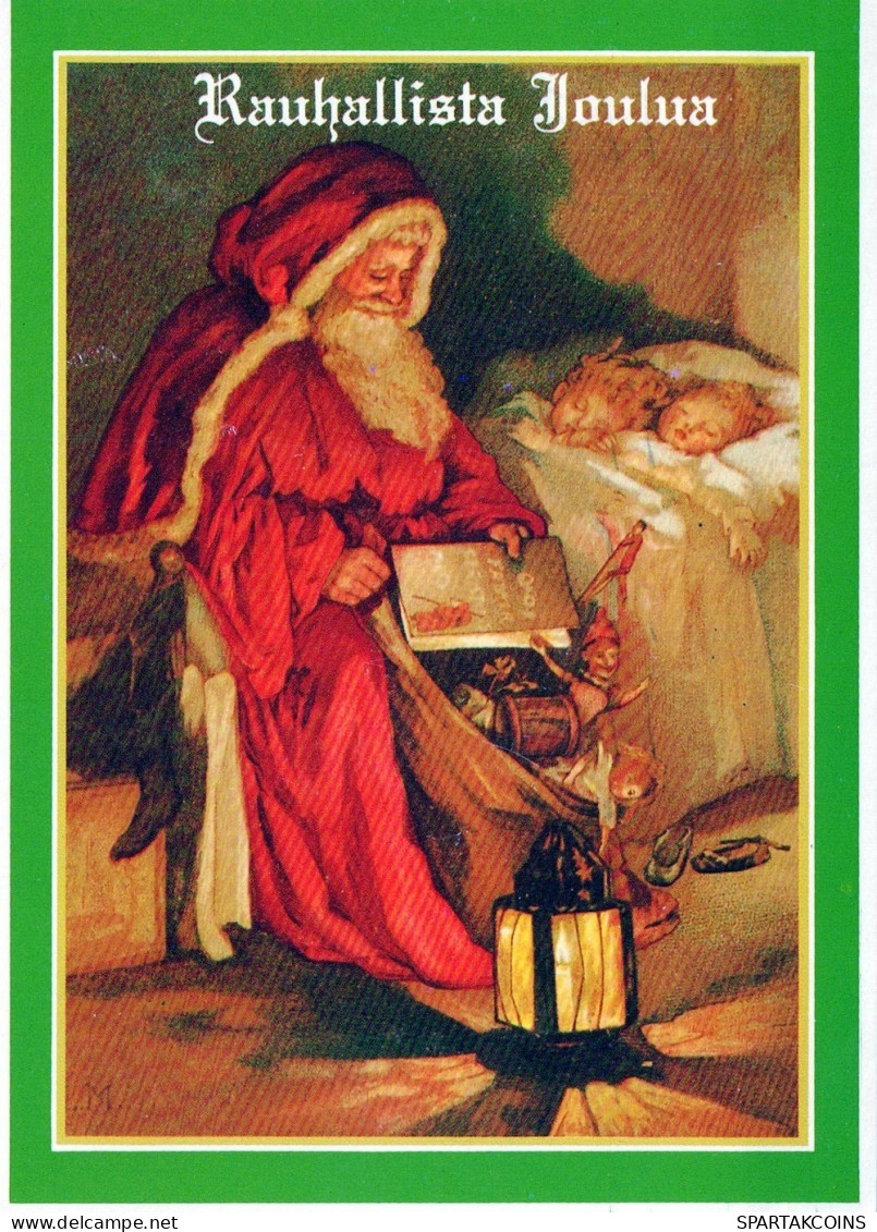 PÈRE NOËL ENFANT NOËL Fêtes Voeux Vintage Carte Postale CPSM #PAK239.FR - Santa Claus