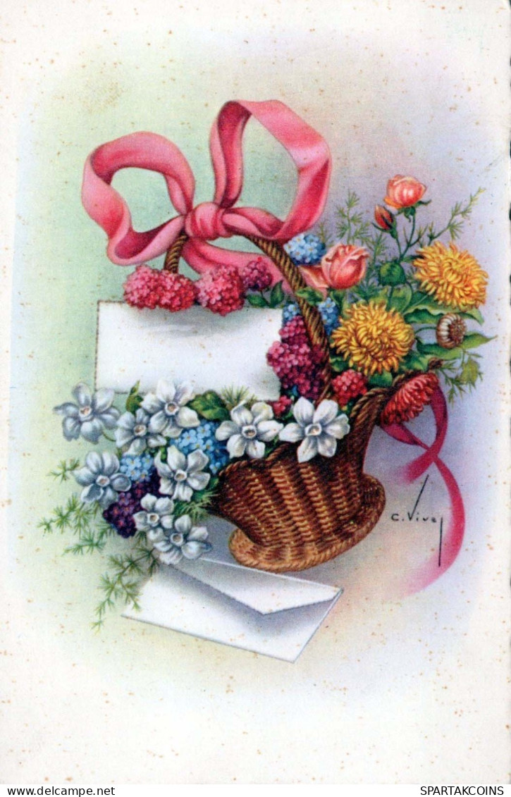 FLOWERS Vintage Postcard CPSMPF #PKG052.GB - Blumen