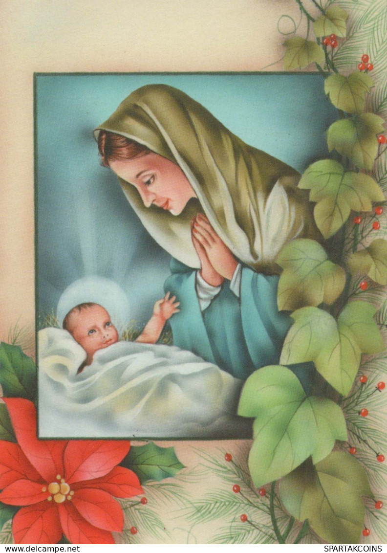 Virgen Mary Madonna Baby JESUS Christmas Religion Vintage Postcard CPSM #PBB785.GB - Virgen Mary & Madonnas