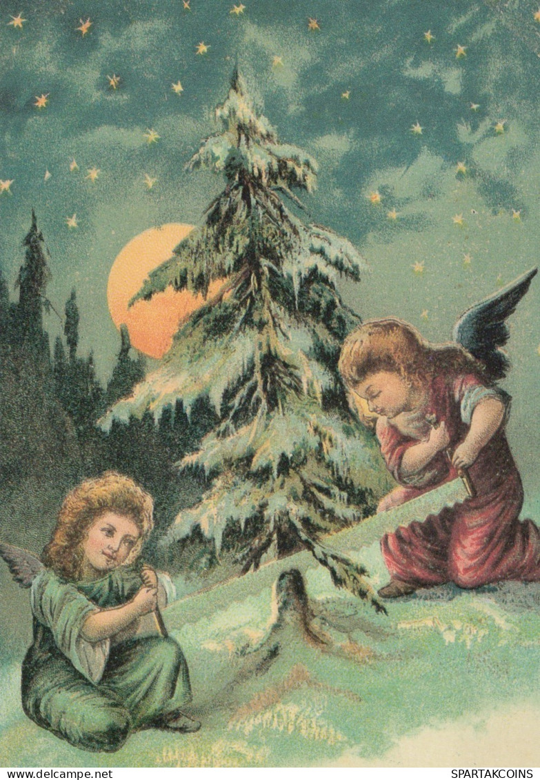 ANGEL CHRISTMAS Holidays Vintage Postcard CPSM #PAH332.GB - Angels