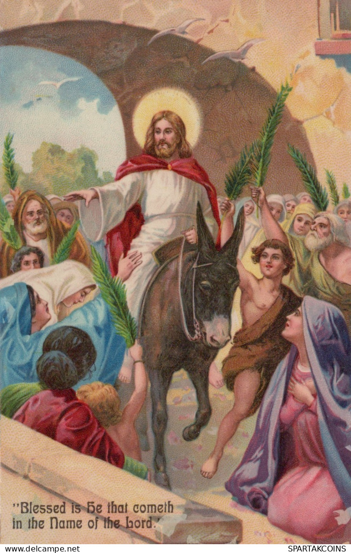 ÂNE Animaux Religion Vintage Antique CPA Carte Postale #PAA180.FR - Donkeys