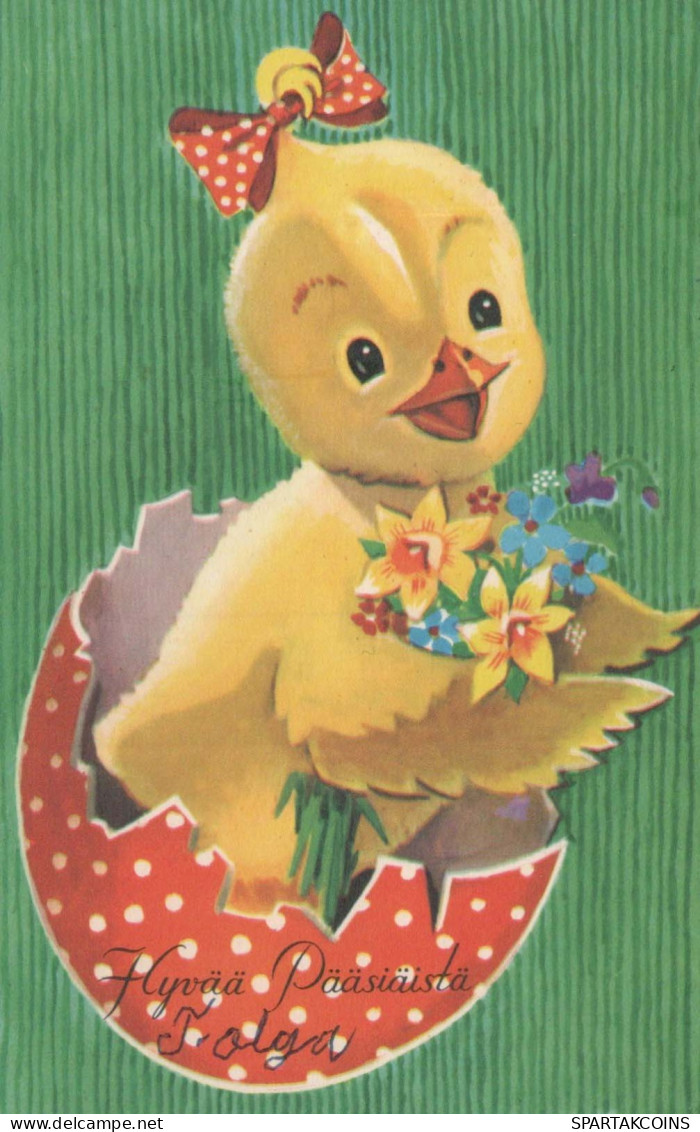 PASQUA POLLO UOVO Vintage Cartolina CPA #PKE444.IT - Pâques