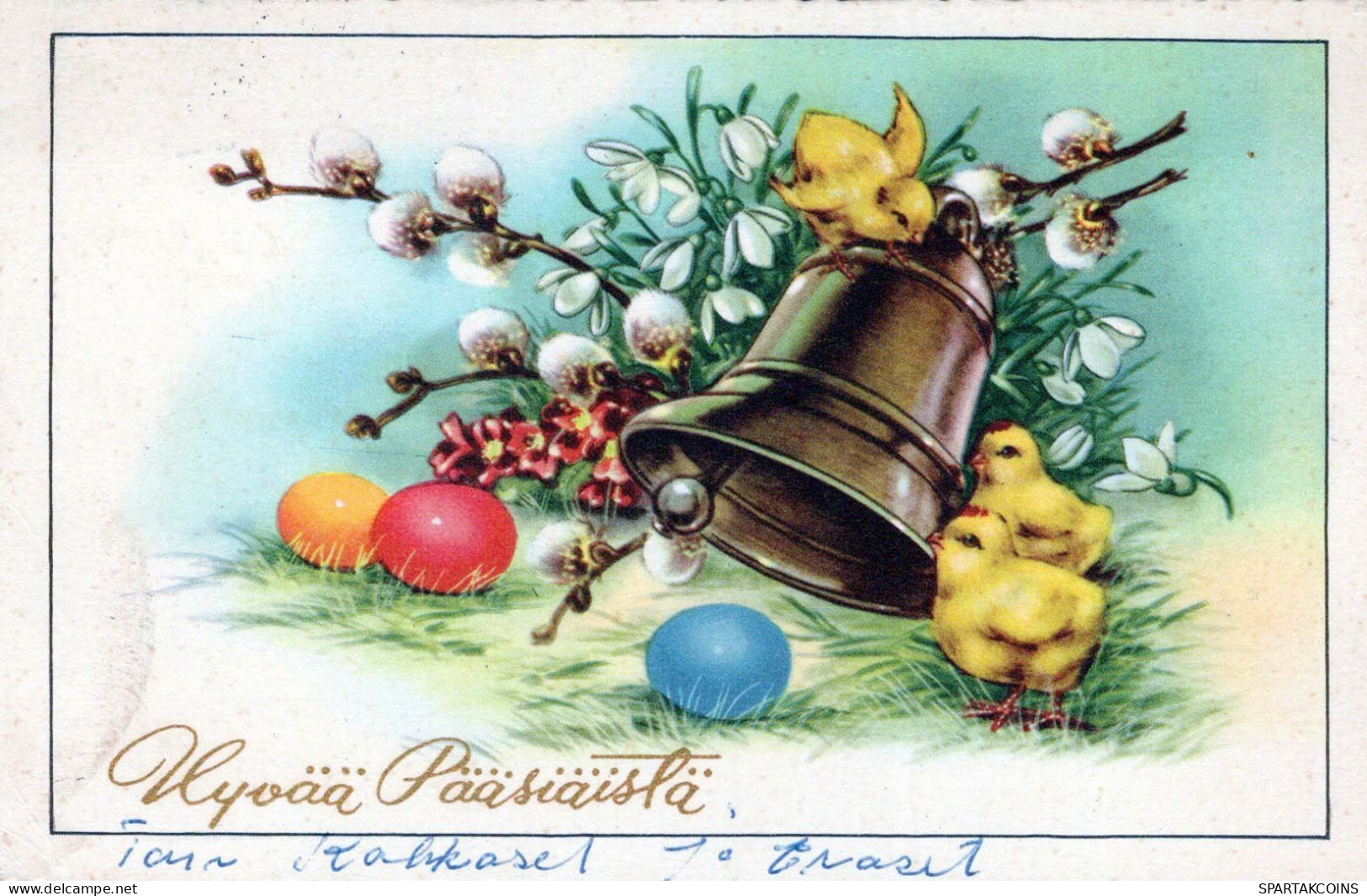 PASQUA POLLO UOVO Vintage Cartolina CPA #PKE382.IT - Pâques