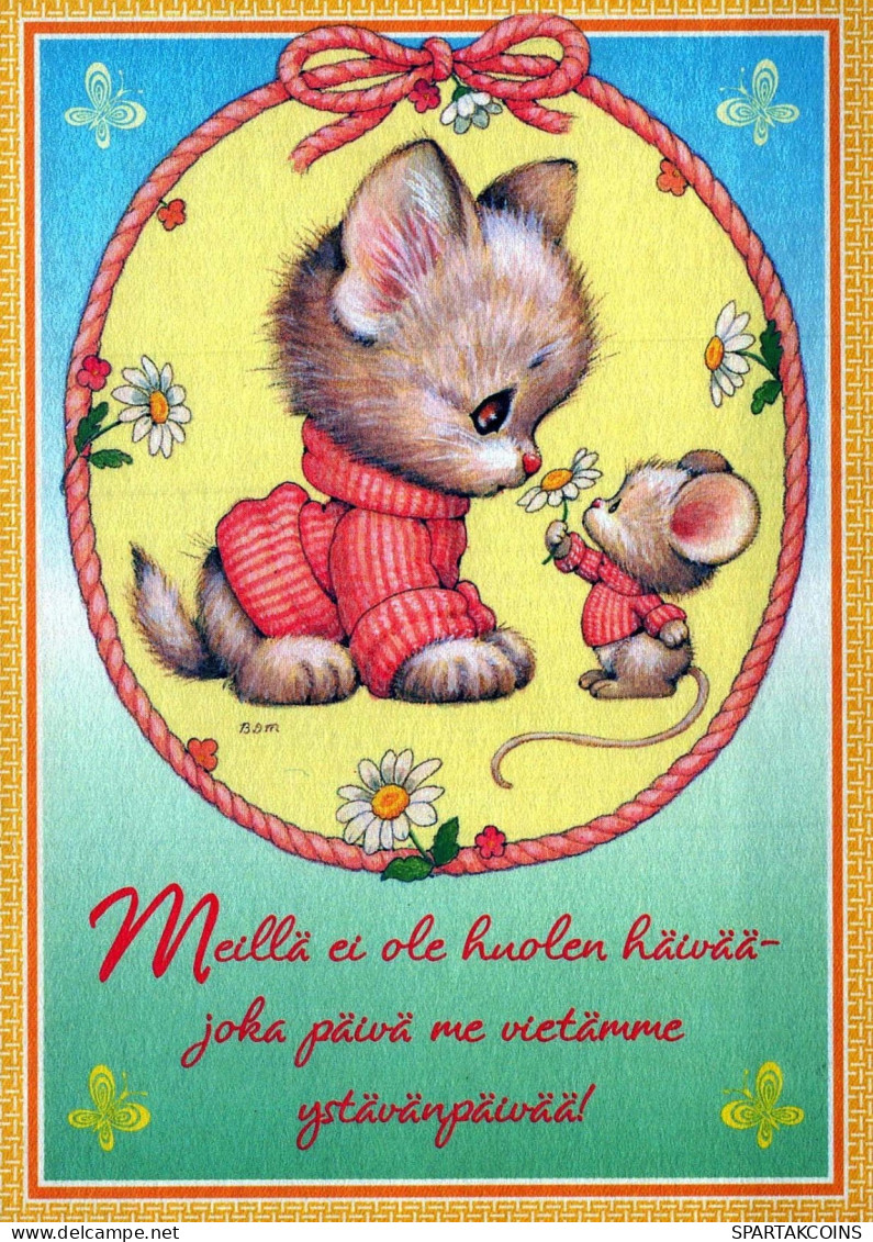 GATTO KITTY Animale Vintage Cartolina CPSM #PBQ979.IT - Gatos