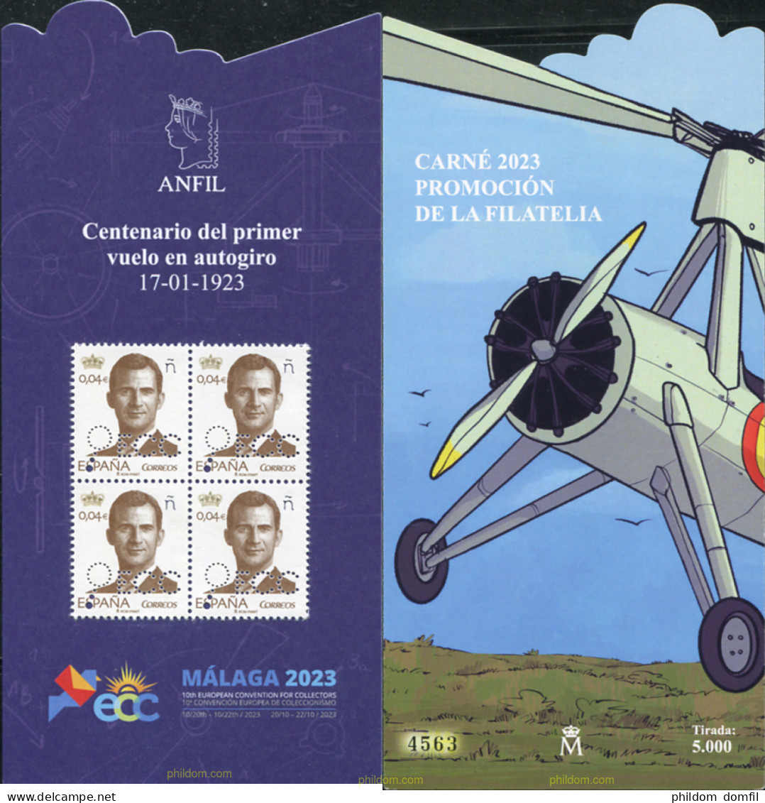 730246 MNH ESPAÑA 2023 PROMOCION DE LA FILATELIA. PRIMER VUELO EN AUTOGIRO 1923 - ANFIL - Unused Stamps