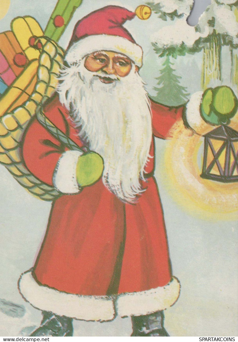 BABBO NATALE Buon Anno Natale Vintage Cartolina CPSM #PBL124.IT - Santa Claus