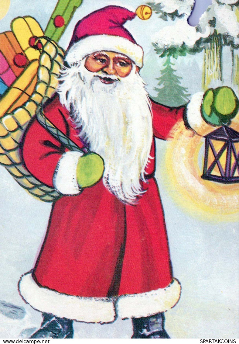 BABBO NATALE Buon Anno Natale Vintage Cartolina CPSM #PBL124.IT - Santa Claus