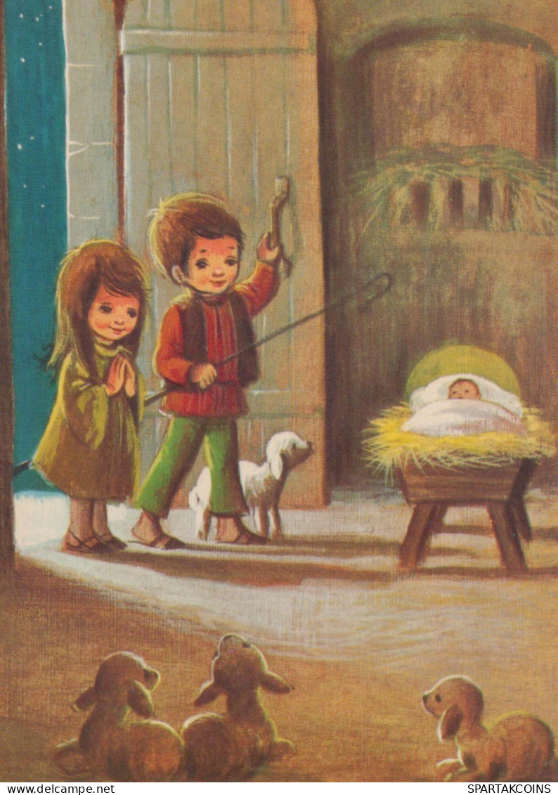 BAMBINO Scena Paesaggio Gesù Bambino Vintage Cartolina CPSM #PBB592.IT - Scènes & Paysages